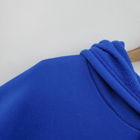 SHEIN New York Graphic Thermal Hoodie Sweatshirt Size XL Blue Kangaroo Pocket - Picture 6 of 13